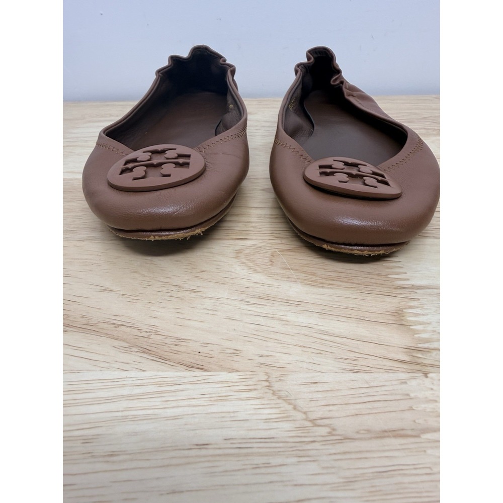 Tory Burch Minnie Travel Ballet Flat Designer Women's Tan Brown EU 42/ 10.5 #23 - Picture 4 of 11